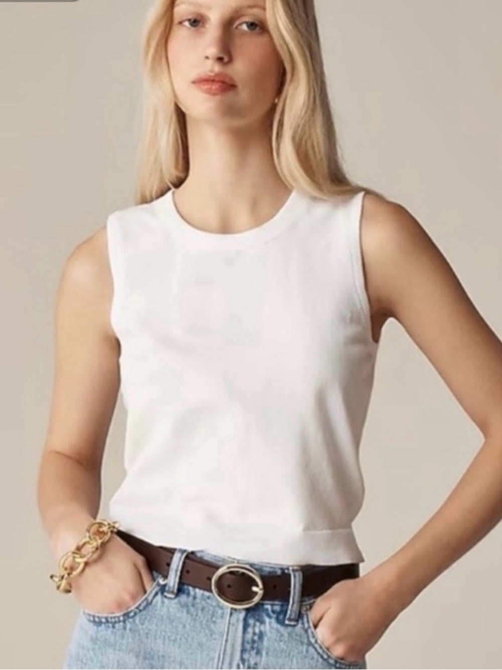 NWOT JCrew Sweater Shell in Premium Ultra-Fine Cotton Size Medium